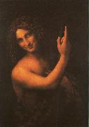  Leonardo  Da Vinci Saint John the Baptist oil painting on canvas